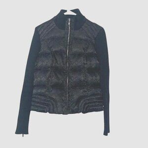 Bebe Black Bomber Puffer Ski Jacket Sweater Sleeve Size L